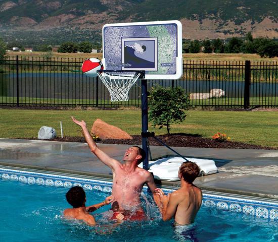 Lifetime Pool Side 44-Inch Impact Adjustable Basketball Hoop (1301) - Combine swimming and baskeball for great fun. 
